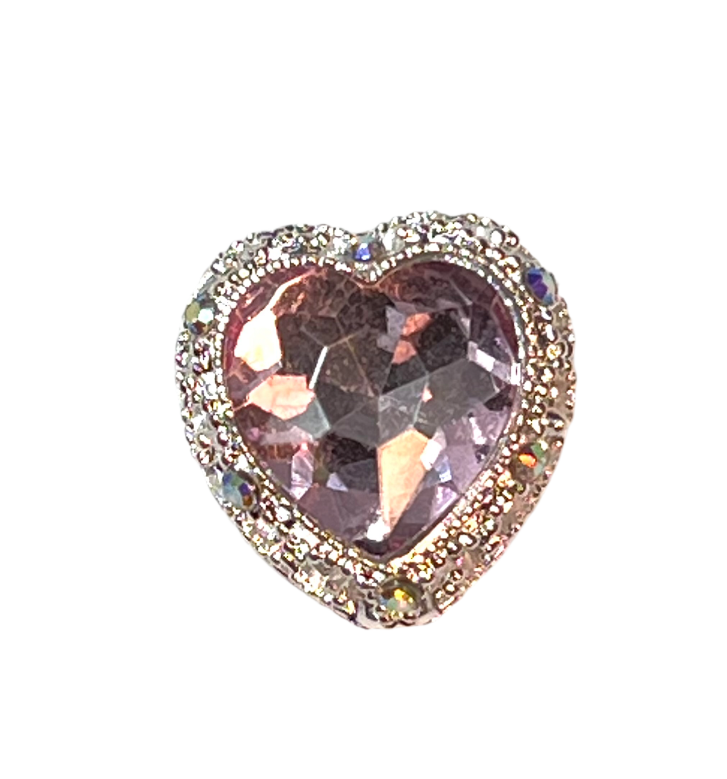 Heart Metal & Rhinestone Bead