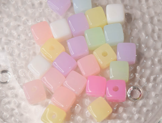 12mm Square Jelly Beads