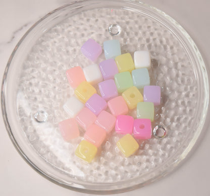 12mm Square Jelly Beads