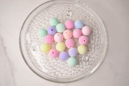 16mm Flocked Round Beads