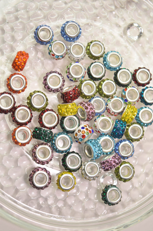 14mm Big Hole Rhinestone Spacer