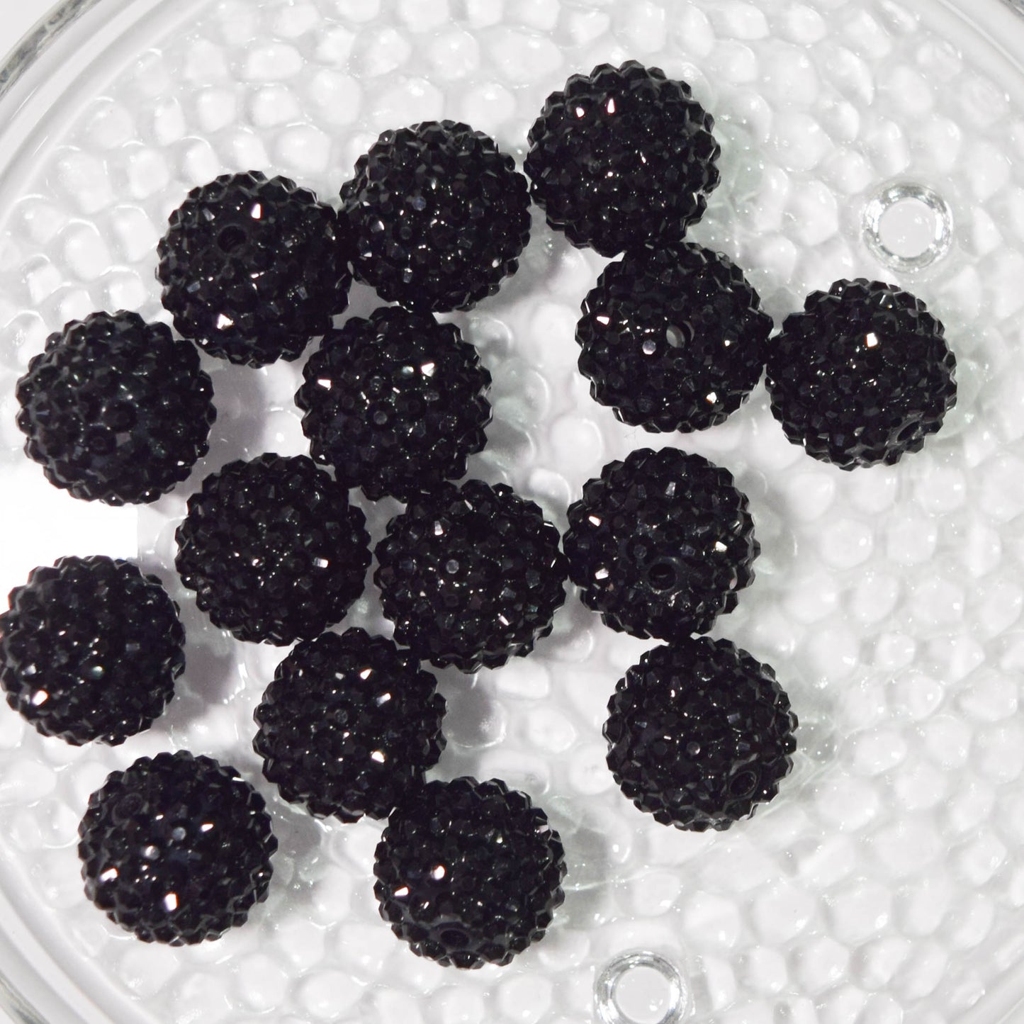 20mm Black Rhinestone Beads